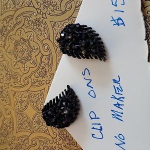 Black jet earrings. As is